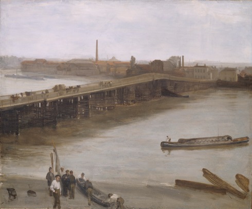 Brown and Silver Old Battersea Bridge, 1859 (Source: Wikimedia Commons)